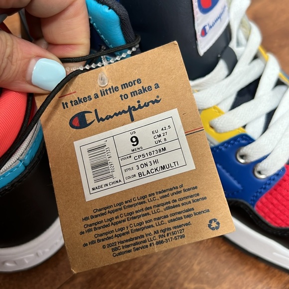 NWT Champion 3 on 3 multicolor High Top  Sneakers - Picture 8 of 8